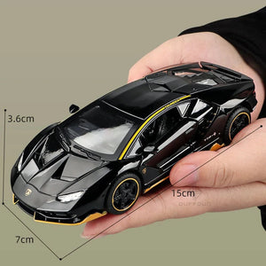 Planet Gates 1/32 Cars Toys Auto To Scale Lambor LP770 Diecast Model Cars Alloy Autos Toys Gift for Boys Pull Back Light Music Kids Car