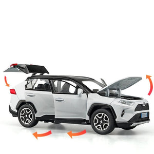Planet Gates 1:32 RAV4 SUV 2023 Alloy Die Cast Toy Car Model Sound and Light Pull Back Children's Toy Collectibles Birthday gift