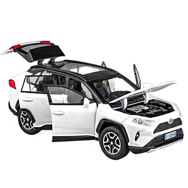 Planet Gates 1:32 RAV4 SUV 2023 Alloy Die Cast Toy Car Model Sound and Light Pull Back Children's Toy Collectibles Birthday gift