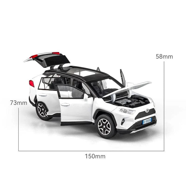 Planet Gates 1:32 RAV4 SUV 2023 Alloy Die Cast Toy Car Model Sound and Light Pull Back Children's Toy Collectibles Birthday gift