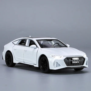 Planet Gates 1:32 RS7 Sportback Alloy Car Model Diecast Metal Sound Light Simulation Vehicle Collection Toy Gift for Kid Pull Back  One Piece