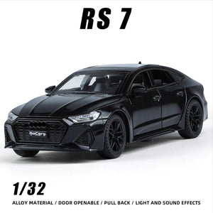 Planet Gates 1:32 RS7 Sportback Alloy Car Model Diecast Metal Sound Light Simulation Vehicle Collection Toy Gift for Kid Pull Back  One Piece