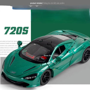 Planet Gates 1/32 Scale 720S Alloy Sports Cars Model Diecasts Toys Metal Vehicles Model with Sound Light Doors Can Be Opened Car for Boy Gift