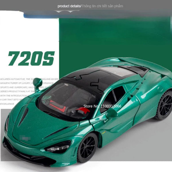 Planet Gates 1/32 Scale 720S Alloy Sports Cars Model Diecasts Toys Metal Vehicles Model with Sound Light Doors Can Be Opened Car for Boy Gift