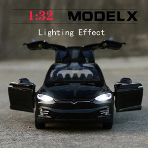 Planet Gates 1:32 Simulation MODEL X Alloy Car Model Diecasts & Toy Vehicles Decoration Sound Light Kid Toys For Children Christmas Gifts Boy