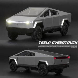 Planet Gates 1:32 Tesla Cybertruck Pickup Alloy Car Model Diecast Toy Vehicle Sound And Light Simitation For Children Christmas Gift Boy Toys