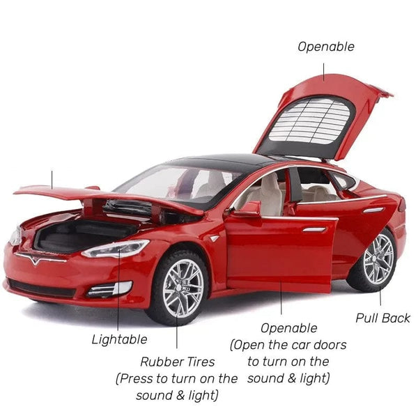 Planet Gates 1:32 Tesla Model S 100D Model X 90D Toy Car Model Diecast Alloy Metal Sound & Light Pull Back Collection Gift For Boy Kid