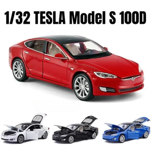 Planet Gates 1:32 Tesla Model S 100D Model X 90D Toy Car Model Diecast Alloy Metal Sound & Light Pull Back Collection Gift For Boy Kid