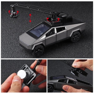 Planet Gates 1:32 Toy Trucks for Boys Cybertruck Model Silver Pickup Truck Diecast Metal Toy Cars with Sound and Light for Kids Age 3 Year