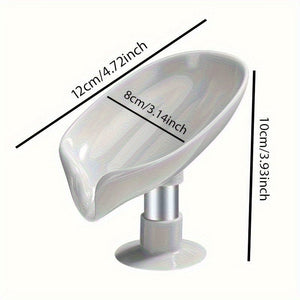 Planet Gates 1/3pcs Leaf Shaped Soap Box, Drainage Soap Holder, Suction Cup Soap Dish Tray, Soap Dish Soap Container For Bathroom Organization And Storage, Bathroom Accessories