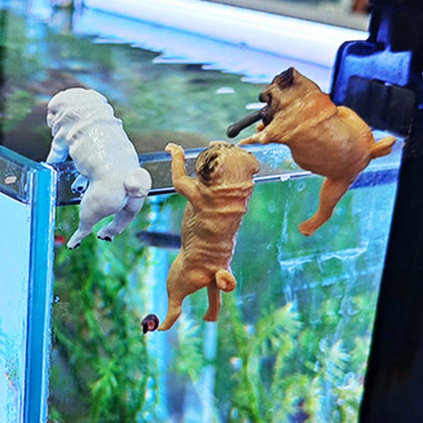 Planet Gates 1-3Pcs Mini Cartoon Dog Ornament Resin Figurine DIY Crafts Statue for Fish Tank Fishbowl Aquarium Accessories Home Decoration