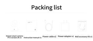 Planet Gates 1/4" / EU Plug Xiaomi 360° Smart Home Security Camera Mi PTZ 2K Webcam 1296P 3 Megapixel AI Human Detection Night Vision Webcam Work With Mijia