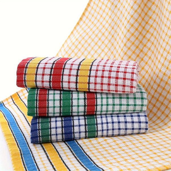 Planet Gates 1/4pcs Large Kitchen Dish Towel, Absorbent Super Soft Cotton Dish Cloth, Bright Color Tea/Bar Towel For Washing Drying Dish And Home