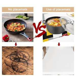 Planet Gates 1/4pcs, Polyester Placemats, Abstract Colorful Geometric Table Mat, Rectangle Heat Insulation Pad, Yellow Gray Black Mosaic Block For Dining Tables