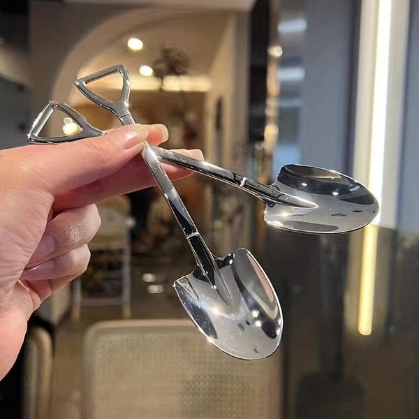 Planet Gates 1/4pcs Stainless Steel Spoon, Spade Spoon, Dessert Spoon, Fruit Spoon, Iced Tea Spoon, Coffee Mixing Spoon, Jam Spoon, Ice Cream Spoon, Salad Spoon, Dressing Spoon, Specialty Spoon, Kitchen Utensils, Hotel Utensils