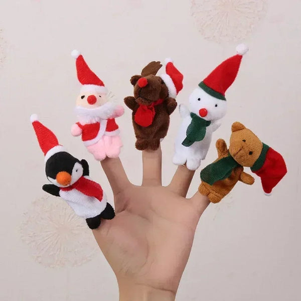 Planet Gates 1/5/10pcs Cartoon Biological Animal Finger Puppet Storytelling Hand Puppet Plush Toys Baby Favor Dolls Funny Kids Christmas Gift