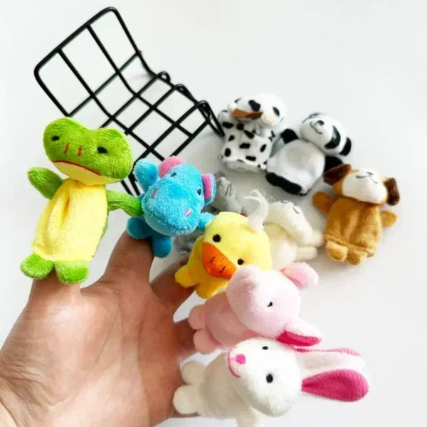 Planet Gates 1/5/10pcs Cartoon Biological Animal Finger Puppet Storytelling Hand Puppet Plush Toys Baby Favor Dolls Funny Kids Christmas Gift