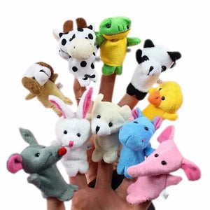 Planet Gates 1/5/10pcs Cartoon Biological Animal Finger Puppet Storytelling Hand Puppet Plush Toys Baby Favor Dolls Funny Kids Christmas Gift