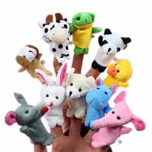 Planet Gates 1/5/10pcs Cartoon Biological Animal Finger Puppet Storytelling Hand Puppet Plush Toys Baby Favor Dolls Funny Kids Christmas Gift