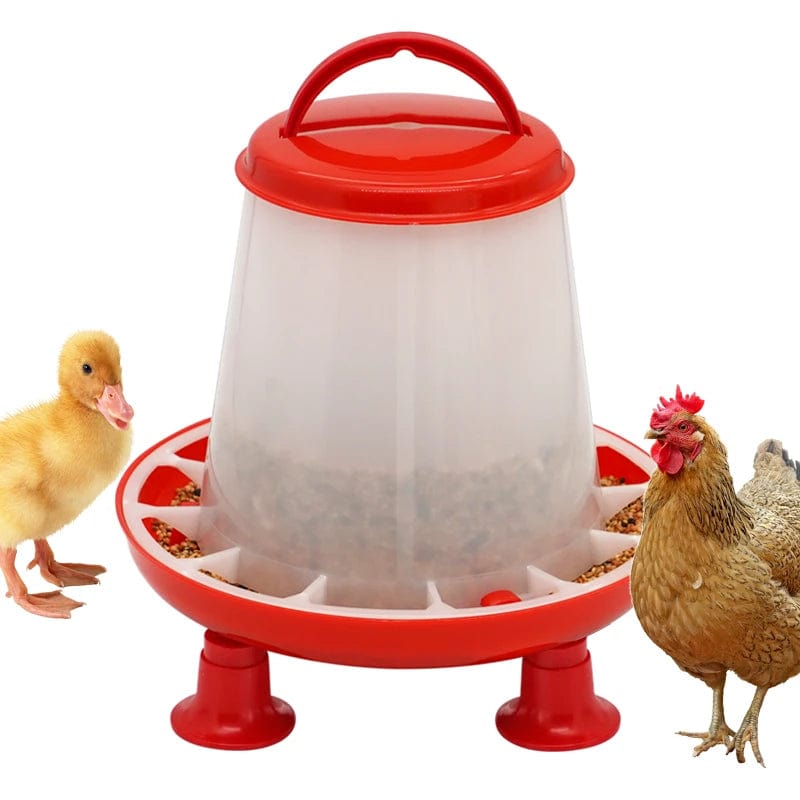 Planet Gates 1.5kg New 1.5kg Chicken Duck Feeder Bucket With Leg  Poultry Food Fountain Chicken Chick Hen Lid Handle Feeding Watering Supplies