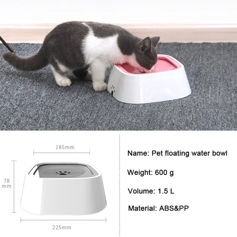 Planet Gates 1.5L Dog Drinking Water Bowls Floating Non-Wetting Mouth Cat Slow Anti-Overflow Water Feeding Dispenser Large Capacity