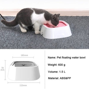 Planet Gates 1.5L Dog Drinking Water Bowls Floating Non-Wetting Mouth Cat Slow Anti-Overflow Water Feeding Dispenser Large Capacity