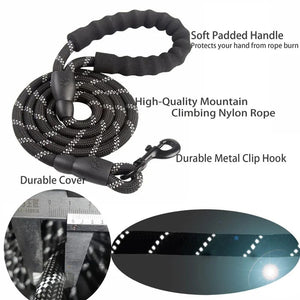 Planet Gates 1.5M/2M/3M Large Dog Rope Round 1.2CM Nylon Pet Leash Strengthen Reflective Rope Walking Dog Traction Collar Harness Dog Lead