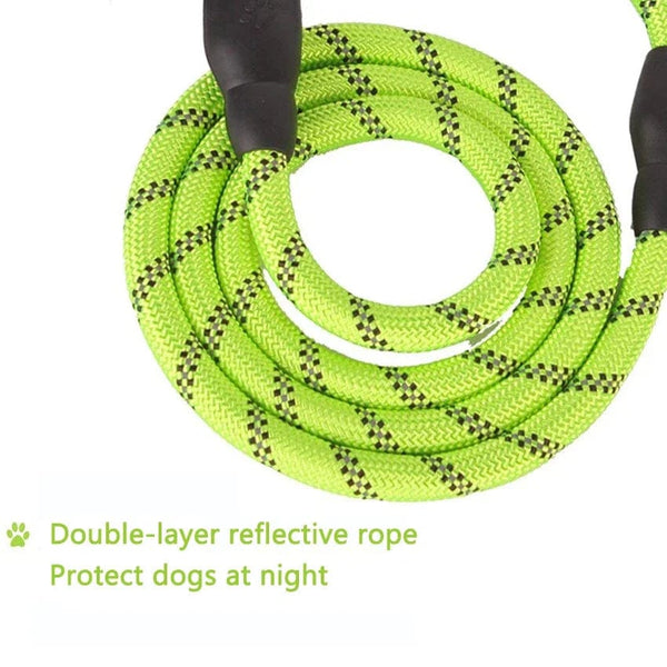 Planet Gates 1.5M/2M/3M Large Dog Rope Round 1.2CM Nylon Pet Leash Strengthen Reflective Rope Walking Dog Traction Collar Harness Dog Lead