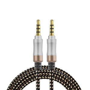 Planet Gates 1.5M Jack 3 5 Audio Cable 3.5mm 4 Pole Male Speaker Wire With Braided for Samsung Headphone Xiaomi Car HiFi Consumer Electronics