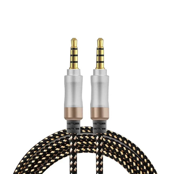 Planet Gates 1.5M Jack 3 5 Audio Cable 3.5mm 4 Pole Male Speaker Wire With Braided for Samsung Headphone Xiaomi Car HiFi Consumer Electronics