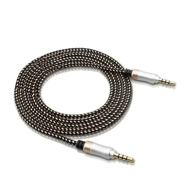 Planet Gates 1.5M Jack 3 5 Audio Cable 3.5mm 4 Pole Male Speaker Wire With Braided for Samsung Headphone Xiaomi Car HiFi Consumer Electronics