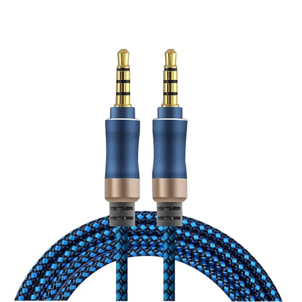 Planet Gates 1.5M Jack 3 5 Audio Cable 3.5mm 4 Pole Male Speaker Wire With Braided for Samsung Headphone Xiaomi Car HiFi Consumer Electronics