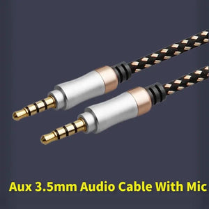 Planet Gates 1.5M Jack 3 5 Audio Cable 3.5mm 4 Pole Male Speaker Wire With Braided for Samsung Headphone Xiaomi Car HiFi Consumer Electronics