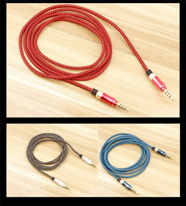 Planet Gates 1.5M Jack 3 5 Audio Cable 3.5mm 4 Pole Male Speaker Wire With Braided for Samsung Headphone Xiaomi Car HiFi Consumer Electronics