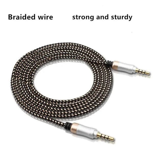 Planet Gates 1.5M Jack 3 5 Audio Cable 3.5mm 4 Pole Male Speaker Wire With Braided for Samsung Headphone Xiaomi Car HiFi Consumer Electronics