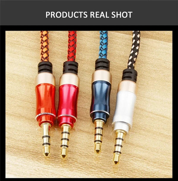 Planet Gates 1.5M Jack 3 5 Audio Cable 3.5mm 4 Pole Male Speaker Wire With Braided for Samsung Headphone Xiaomi Car HiFi Consumer Electronics