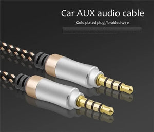 Planet Gates 1.5M Jack 3 5 Audio Cable 3.5mm 4 Pole Male Speaker Wire With Braided for Samsung Headphone Xiaomi Car HiFi Consumer Electronics