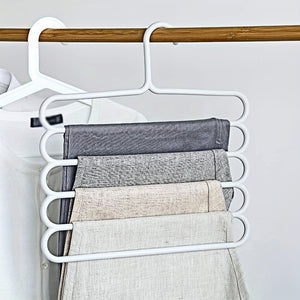 Planet Gates 1/5pcs 5-tier Metal Pants Hanger, Foldable Non-slip Clothes Rack For Ties, Pants, Scarves, Household Space Saving Organizer For Closet, Wardrobe, Home, Dorm, Bedroom