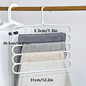 Planet Gates 1/5pcs 5-tier Metal Pants Hanger, Foldable Non-slip Clothes Rack For Ties, Pants, Scarves, Household Space Saving Organizer For Closet, Wardrobe, Home, Dorm, Bedroom
