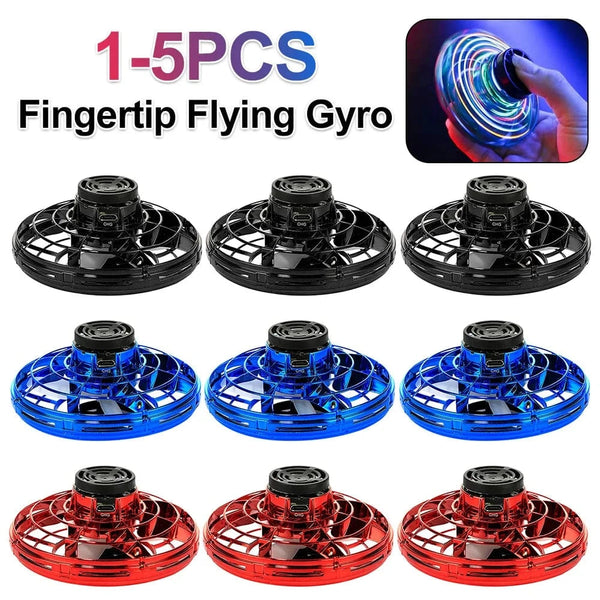 Planet Gates 1-5PCS Fingertip Flying Gyro 360° Rotating Helicopter Spinner Toy 100mAh with LED Lights for Adult Kids Decompression Toy