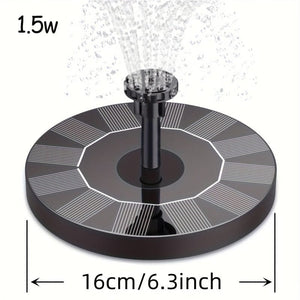 Planet Gates 1.5W 1pc Solar Powered Water Fountain, Solar Fountain Bird Bath Pump With 6 Nozzles, Free Standing Portable Floating Solar Powered Water Fountain Pump For Garden, Pond, Pool, Outdoor And Backyard, 1.5W