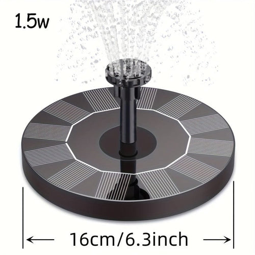 Planet Gates 1.5W 1pc Solar Powered Water Fountain, Solar Fountain Bird Bath Pump With 6 Nozzles, Free Standing Portable Floating Solar Powered Water Fountain Pump For Garden, Pond, Pool, Outdoor And Backyard, 1.5W