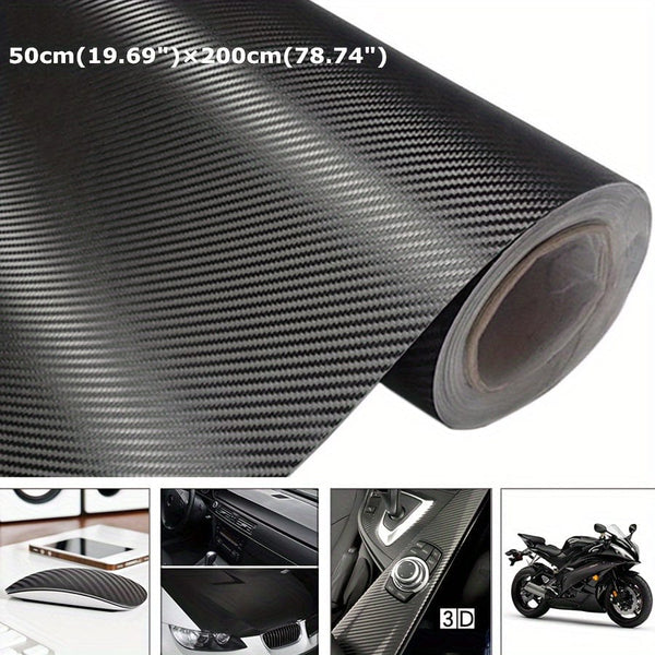 Planet Gates 1.64x6.56ft 50x200cm 3D Carbon Fiber Vinyl Self Adhesive Film Wrap Sticker Decals Protector Waterproof For Most Car Motorcycle Decals