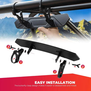 Planet Gates 1.65-2" UTV Wide Rear View Racing Mirror Compatible with Polaris RZR Ranger 800 1000 XP 900 for CFMoto for Can Am Maverick X3