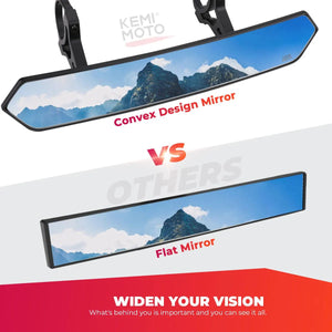 Planet Gates 1.65-2" UTV Wide Rear View Racing Mirror Compatible with Polaris RZR Ranger 800 1000 XP 900 for CFMoto for Can Am Maverick X3