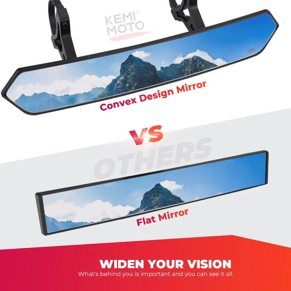 Planet Gates 1.65-2" UTV Wide Rear View Racing Mirror Compatible with Polaris RZR Ranger 800 1000 XP 900 for CFMoto for Can Am Maverick X3