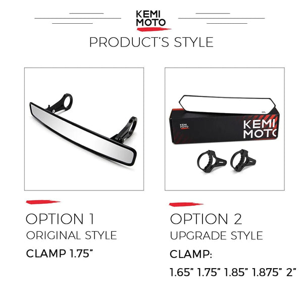 Planet Gates 1.65-2" UTV Wide Rear View Racing Mirror Compatible with Polaris RZR Ranger 800 1000 XP 900 for CFMoto for Can Am Maverick X3