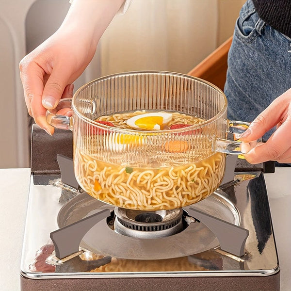 Planet Gates 1.6L Soup Pot With Lid 1set Glass Cookware, 54Oz Clear Glass Pot, Glass Saucepan, Potpourri Simmer Pot With Lid, Easy Grip Handles, Made From Oven, Microwave, Stove And Dishwasher Safe Borosilicate Glass