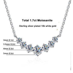 Planet Gates 1.7ct / Moissanite Moissanite Necklace For Woman Wedding Fine Jewely With Certificates 925 Sterling Sliver Plated 18k White Gold Necklace