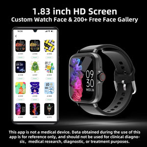 Planet Gates 1.83'' Waterproof Smart Watch with Message Answer Call Sleep Monitoring Sports Pedometer Information Alerts For iPhone Android